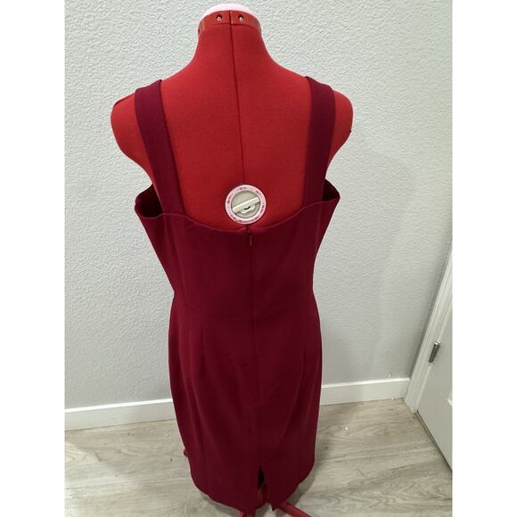 Dress The Population Eve Sweetheart Twist Front Cocktail Midi Sheath Dress Red - Picture 4 of 8